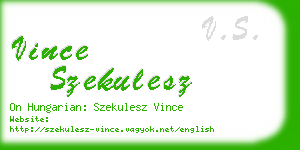 vince szekulesz business card